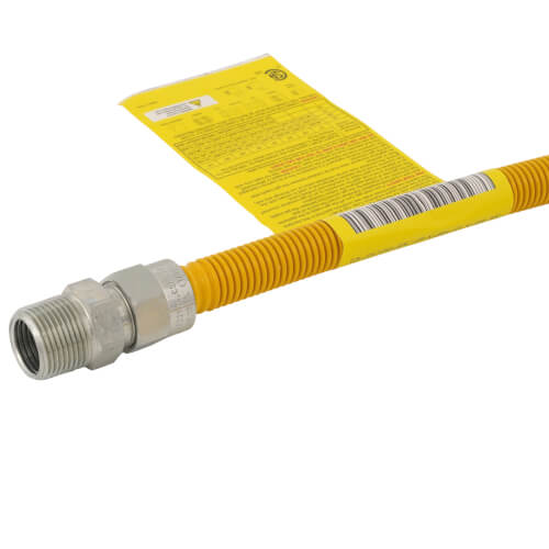 Main product image of 1/2" ID (5/8" OD) Coated Stainless Steel Gas Connector w/ 3/4" x 1/2" MIP Fittings (48" Length)