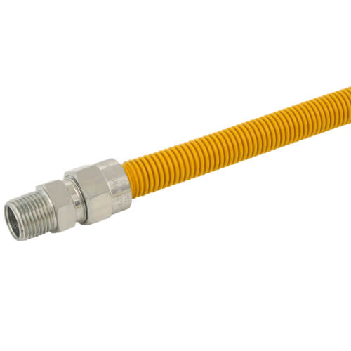 Main product image of 1/2" ID (5/8" OD) Coated Stainless Steel Gas Connector w/ 3/4" x 1/2" MIP Fittings (48" Length)