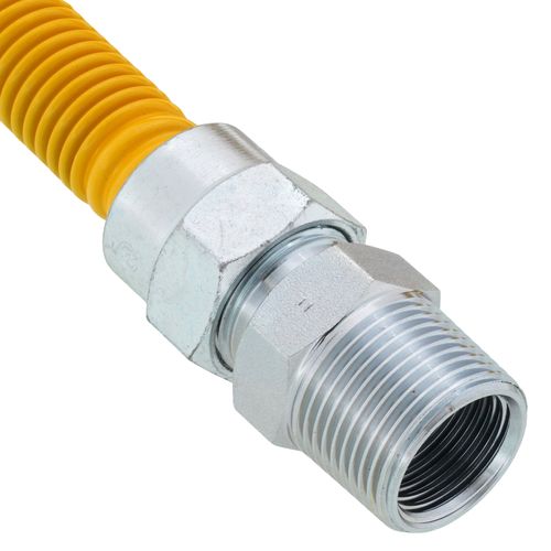 Main product image of 1/2" ID (5/8" OD) Coated Stainless Steel Gas Connector w/ 3/4" x 1/2" MIP Fittings (60" Length)