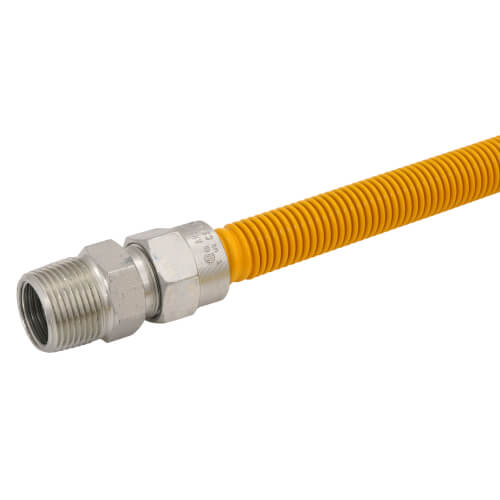 Main product image of 1/2" ID (5/8" OD) Coated Stainless Steel Gas Connector w/ 3/4" MIP Fittings (48" Length)