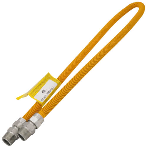 Main product image of 1/2" ID (5/8" OD) Coated Stainless Steel Gas Connector w/ 3/4" MIP Fittings (48" Length)