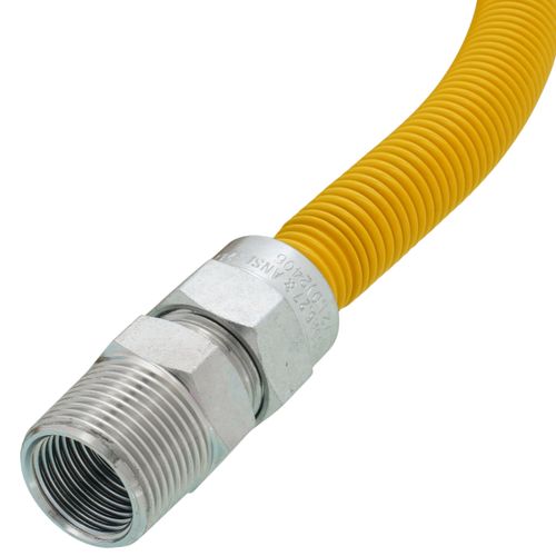Main product image of 1/2" ID (5/8" OD) Coated Stainless Steel Gas Connector w/ 3/4" MIP Fittings (60" Length)
