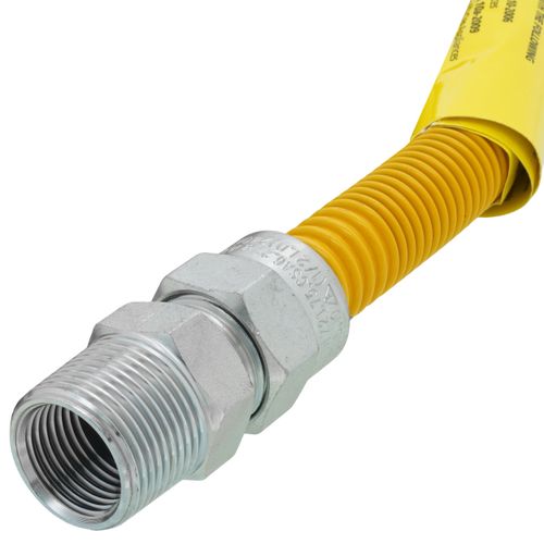 Main product image of 1/2" ID (5/8" OD) Coated Stainless Steel Gas Connector w/ 3/4" MIP Fittings (60" Length)