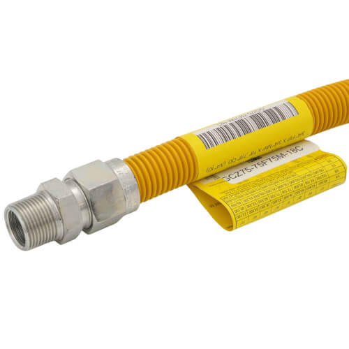Main product image of 3/4" ID (7/8" OD) Coated Stainless Steel Gas Connector w/ 3/4" FIP x 3/4" MIP Fittings (18" Length)