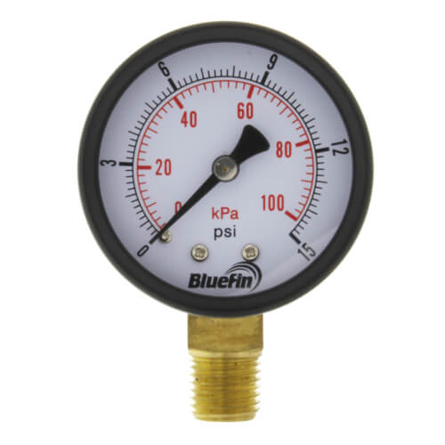 Main product image of 2" PEM Dual Scale Economy Pressure Gauge (0-15 PSI)
