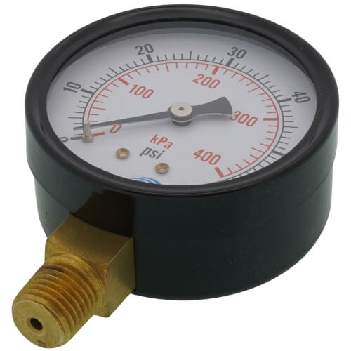 Main product image of 2.5" Dual Scale Economy Pressure Gauge, Bottom Mount (0-60 PSI)
