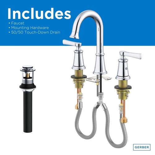 Main product image of Northerly 2 Handle Widespread Bathroom Faucet w/ 50/50 Touch-Down Drain (Satin Black), D304179BS