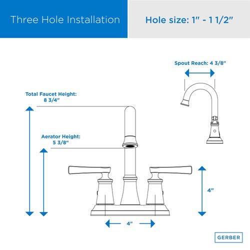 Main product image of Northerly 2 Handle Centerset Bathroom Sink Faucet w/ 50/50 Touch-Down Drain (Brushed Nickel), D307079BN