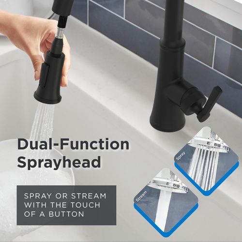 Main product image of Northerly Single Handle Pull-Down Kitchen Faucet (Satin Black), D454079BS