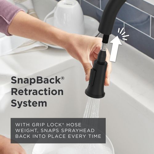 Main product image of Northerly Single Handle Pull-Down Kitchen Faucet (Satin Black), D454079BS