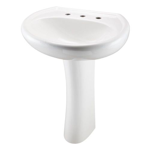Main product image of Maxwell Pedestal Bathroom Sink Top 25.2"x20.5" 8"CC, Pedestal Not Included (White), G0012518