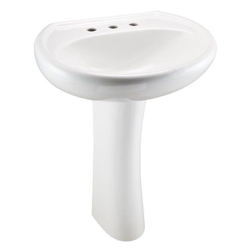 Main product image of Maxwell Pedestal Bathroom Sink Top 25.2"x20.5" 8"CC, Pedestal Not Included (White), G0012518