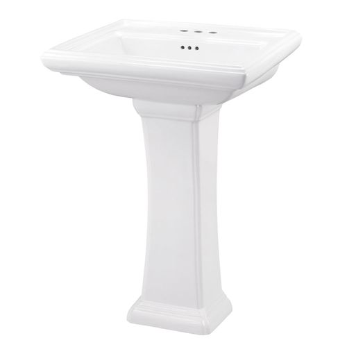 Main product image of Logan Square Petite Pedestal Bathroom Sink Top 24.25"x20.13" 4"CC, Pedestal Not Included (White), G0012555