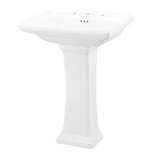 Main product image of Logan Square Petite Pedestal Bathroom Sink Top 24.25"x20.13" 8"CC, Pedestal Not Included (White), G0012559