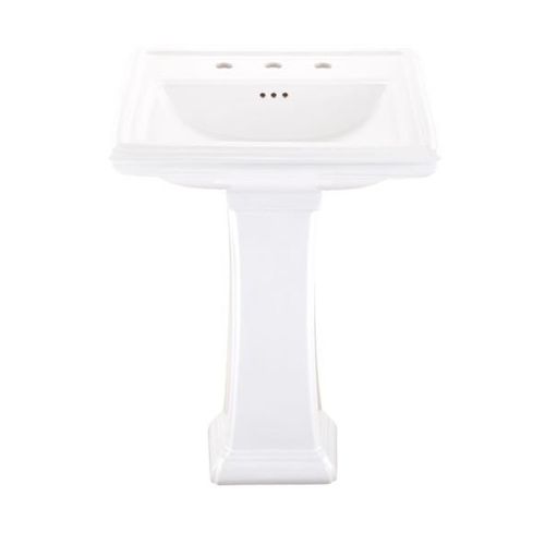 Main product image of Logan Square Standard Pedestal Bathroom Sink Top 27.38"x21.25" 8"CC, Pedestal Not Included (White), G0012589