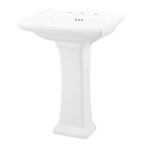 Main product image of Logan Square Standard Pedestal Bathroom Sink Top 27.38"x21.25" 8"CC, Pedestal Not Included (White), G0012589