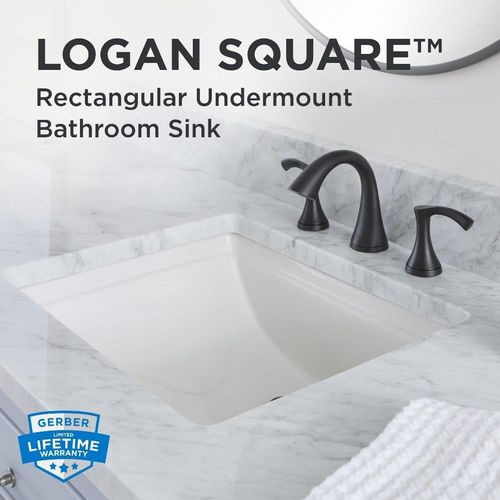 Main product image of Logan Square Rectangular Standard Undercounter Bathroom Sink (White), G0012760