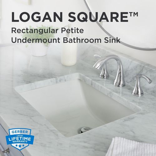 Main product image of Logan Square Rectangular Petite Undercounter Bathroom Sink (White), G0012765