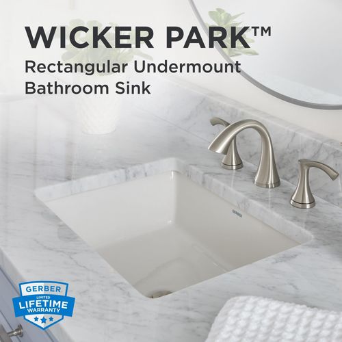 Main product image of Wicker Park Rectangular Undercounter Bathroom Sink (White), G0012791