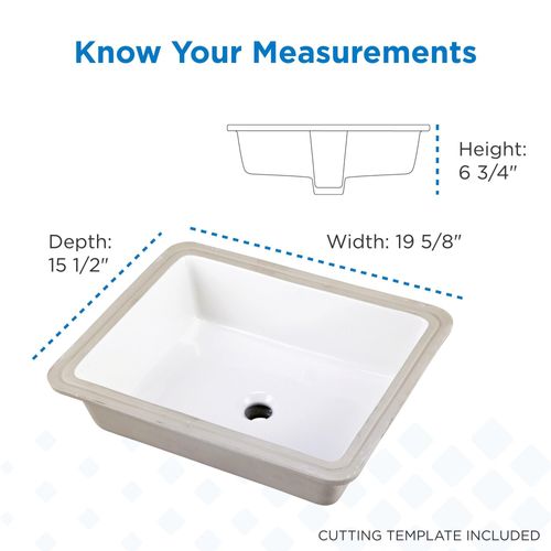Main product image of Wicker Park Rectangular Undercounter Bathroom Sink (White), G0012791