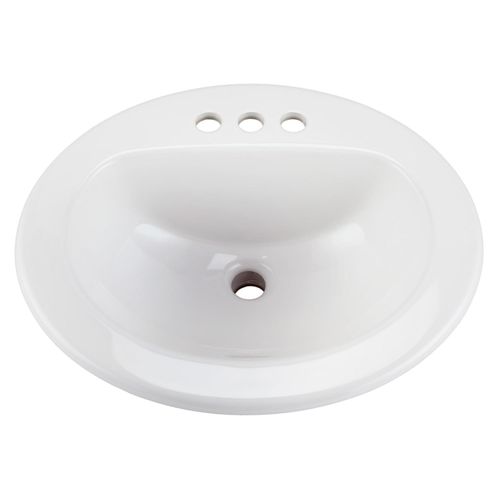 Main product image of Maxwell Oval 4" Centers Self-Rimming Bathroom Sink (White), G0012834CH