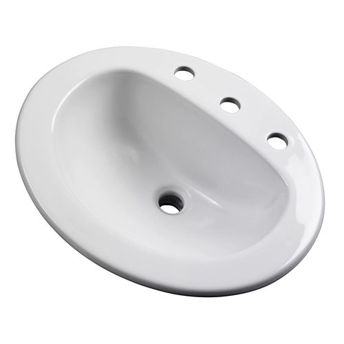 Main product image of Maxwell Oval 8" Centers Self-Rimming Bathroom Sink (White), G0012838CH