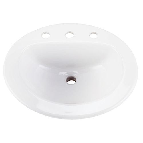 Main product image of Maxwell Oval 8" Centers Self-Rimming Bathroom Sink (White), G0012838CH