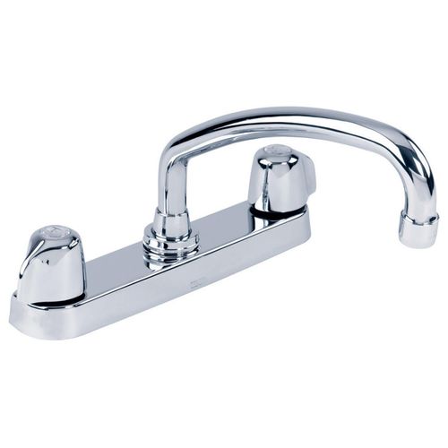 Main product image of Classics 2 Handle Cover Plate Mounted Kitchen Faucet w/ Metal Handles and Tubular Swing Spout (Chrome), G0042426