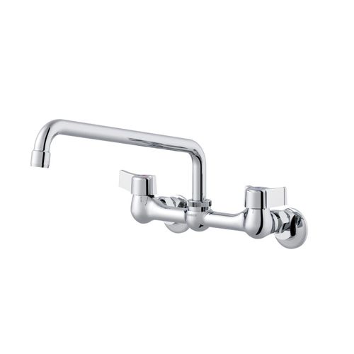 Main product image of Classics 2 Handle Wall Mount Kitchen Faucet w/ Metal Handles and 12" Swing Spout (Chrome), G0042630