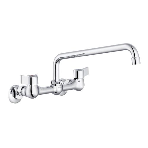 Main product image of Classics 2 Handle Wall Mount Kitchen Faucet w/ Metal Handles and 12" Swing Spout (Chrome), G0042630