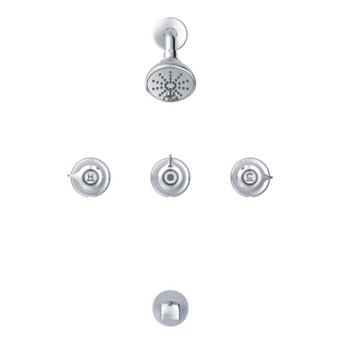 Main product image of Classics 3 Handle 11 Inch Centers Tub & Shower Fitting (Chrome), G004713083