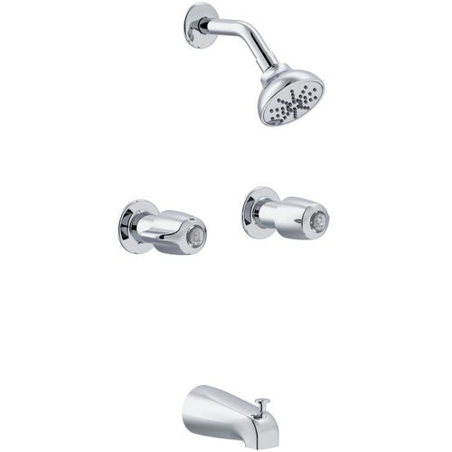 Main product image of Classics 2 Handle Sliding Sleeve Escutcheon Tub & Shower Fitting w/ Threaded Diverter Spout (Chrome), G0048720