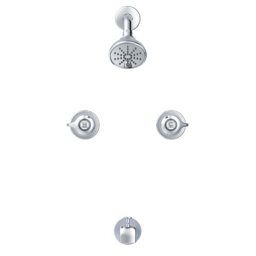 Main product image of Classics 2 Handle Sliding Sleeve Escutcheon Tub & Shower Fitting w/ Threaded Diverter Spout (Chrome), G0048720