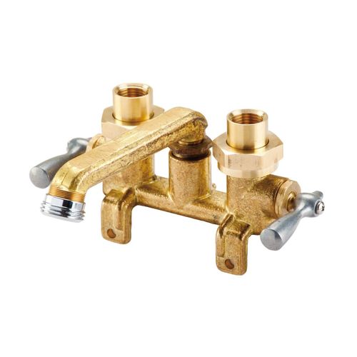 Main product image of Classics 2 Handle Laundry Faucet w/ Metal Lever Handles, Threaded Legs, IPS/Sweat Connections, and Threaded Spout (Rough Brass), G0049540