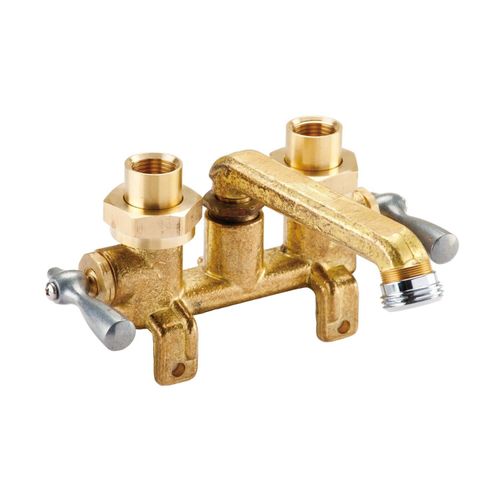 Main product image of Classics 2 Handle Laundry Faucet w/ Metal Lever Handles, Threaded Legs, IPS/Sweat Connections, and Threaded Spout (Rough Brass), G0049540