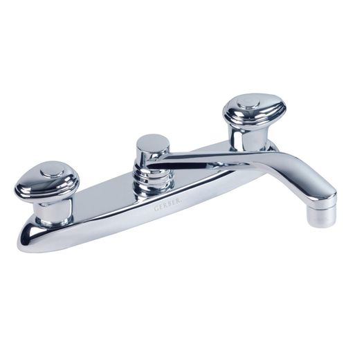 Main product image of Hardwater 2 Handle Kitchen Faucet Deck Plate Mounted w/ 10" D-Tube Spout (Chrome), G0052000