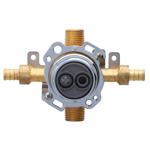 Main product image of Treysta Tub & Shower Valve - Horizontal Inputs WITHOUT Stops - Crimp Pex (Rough Brass), G00GS504