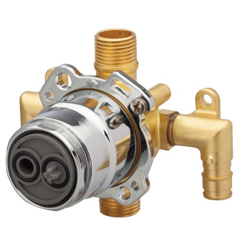 Main product image of Treysta Tub & Shower Valve - Vertical Inputs WITHOUT Stops - Cold Expansion Pex (Rough Brass), G00GS527