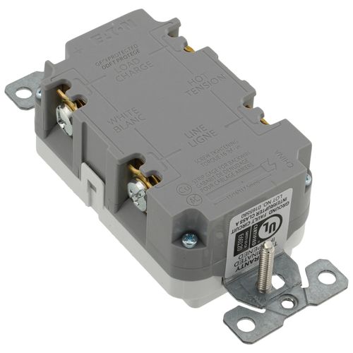 Main product image of Self-Test GFCI Duplex Receptacle, 15A, Slim, 5-15R, Back & Side Wire - 125V (White)