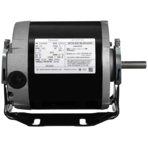 1/4 HP 115v Fan and Blower HVAC/R Motor, 1 PH, 1725 RPM, 48 Frame, OPEN