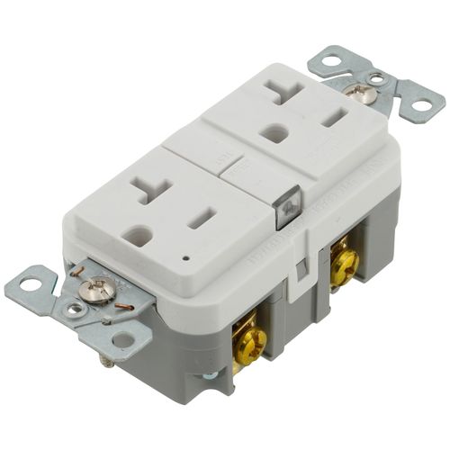 Main product image of Self-Test GFCI Duplex Receptacle, 20A, Slim, 5-15R, Back & Side Wire - 125V (White)