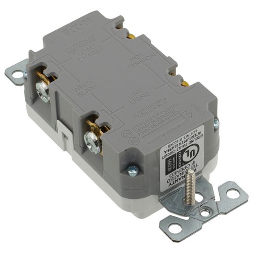 Main product image of Self-Test GFCI Duplex Receptacle, 20A, Slim, 5-15R, Back & Side Wire - 125V (White)
