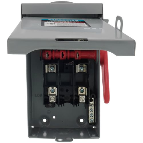 Main product image of 30A Low-Voltage VBII Double-Break Enclosed Fused Safety Switch, 2-Pole/3-Wire, NEMA 3R Enclosure (240V)