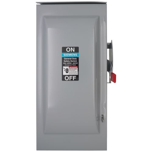 Main product image of 100A Low Voltage Circuit Protection Fused General Duty Safety Switch, 2-Pole/2-Fuse, NEMA 3R Enclosure (240VAC)