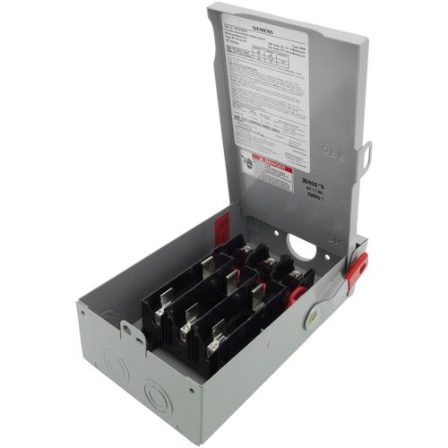Main product image of 60A Low-Voltage VBII Double-Break Enclosed Fused Safety Switch, 3-Pole/4-Wire, NEMA 3R Enclosure (240V)