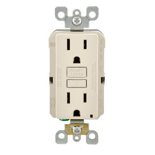 Main product image of Self-test SmartlockPro Slim GFCI Receptacle, 15A, NEMA 5-15R - Light Almond (125V)