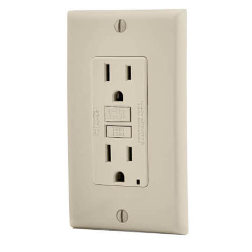 Main product image of Self-test SmartlockPro Slim GFCI Receptacle, 15A, NEMA 5-15R - Light Almond (125V)