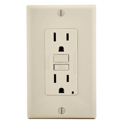 Main product image of Self-test SmartlockPro Slim GFCI Receptacle, 15A, NEMA 5-15R - Light Almond (125V)