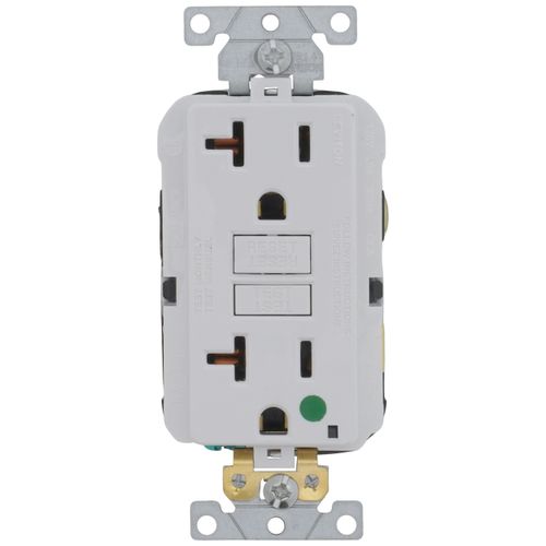 Main product image of SmartlockPro Extra Heavy-Duty Hospital Grade GFCI Receptacle w/ Wall Plate, 2P, 20A, NEMA 5-20R - White (125V)