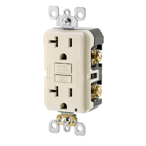 Main product image of Self-test SmartlockPro Slim GFCI Duplex Receptacle , 20A - Light Almond (125V)